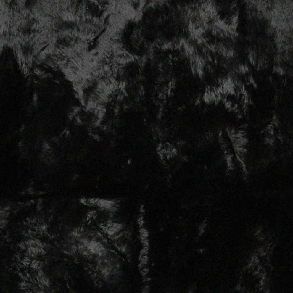 HomeRoots 72" x 72" x 2" Black, Octo Sheepskin Area Rug