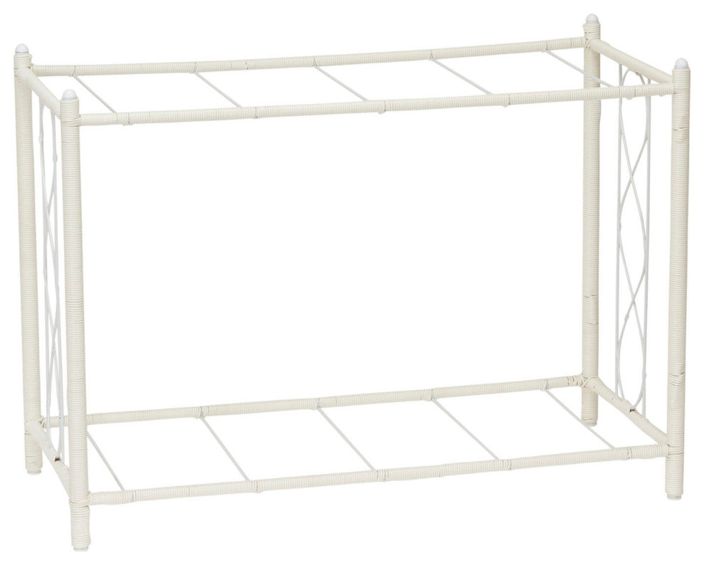 Raised Two Tier Plant Stand With Two Interchangeable Shelves