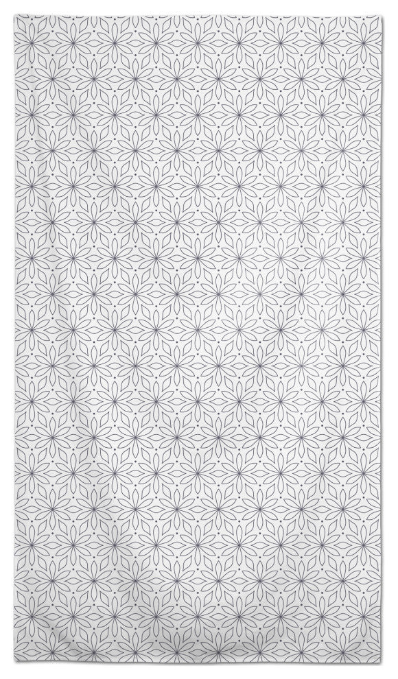 Dark Gray Star Flower 58 x 102 Outdoor Tablecloth