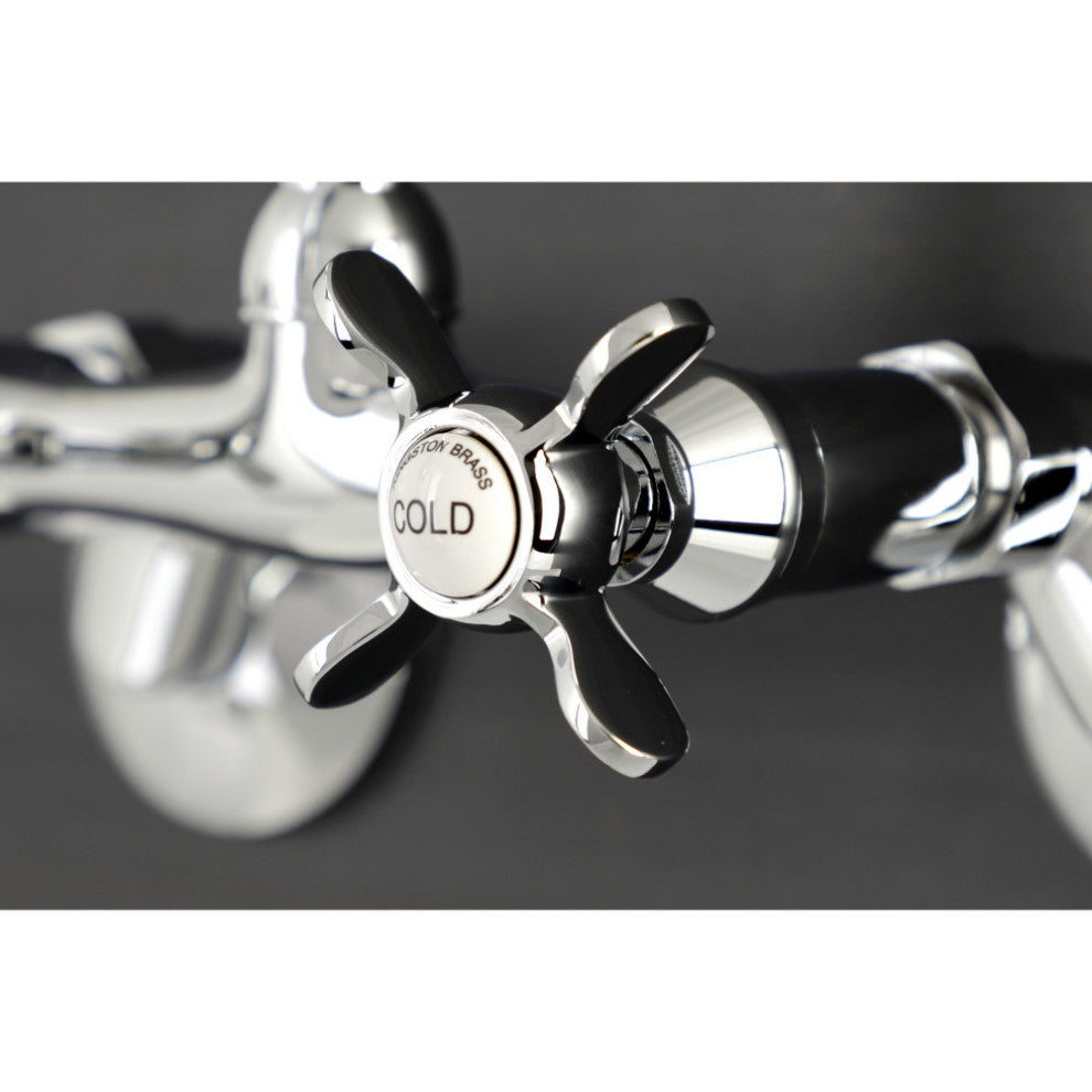 Kingston Brass KS112C Two-Handle Wall Mount Bar Faucet, Polished Chrome