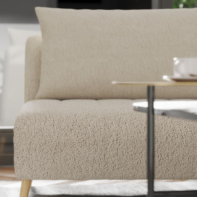 Shaw Convertible Tri-Fold Sleeper Chair with Pillow, Cream