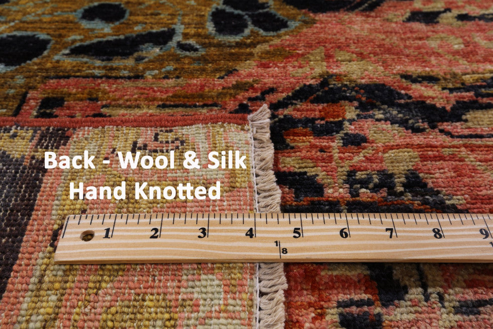 Modern Wool and Silk Hand Knotted Rug 6' 0" X 9' 0" Q7334