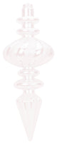 Wl-Fin-11-Wh- 11" Finial Ornament White With White Glitter