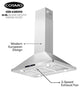 36" 380 CFM Ducted Island Range Hood with LED Lighting in Stainless Steel
