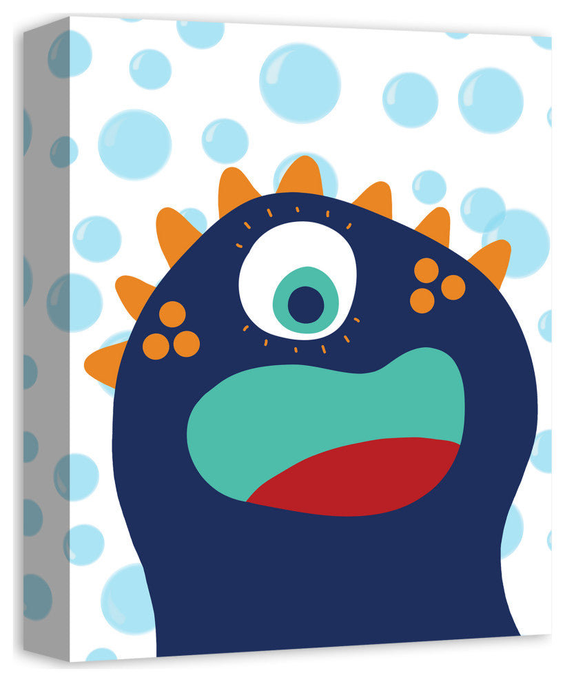 Blue Sea Monster 11x14 Canvas Wall Art