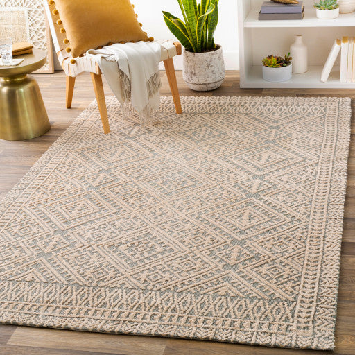 Surya Padma PAM-2303 3'6"x5'6" Rug, Sea Foam/Beige