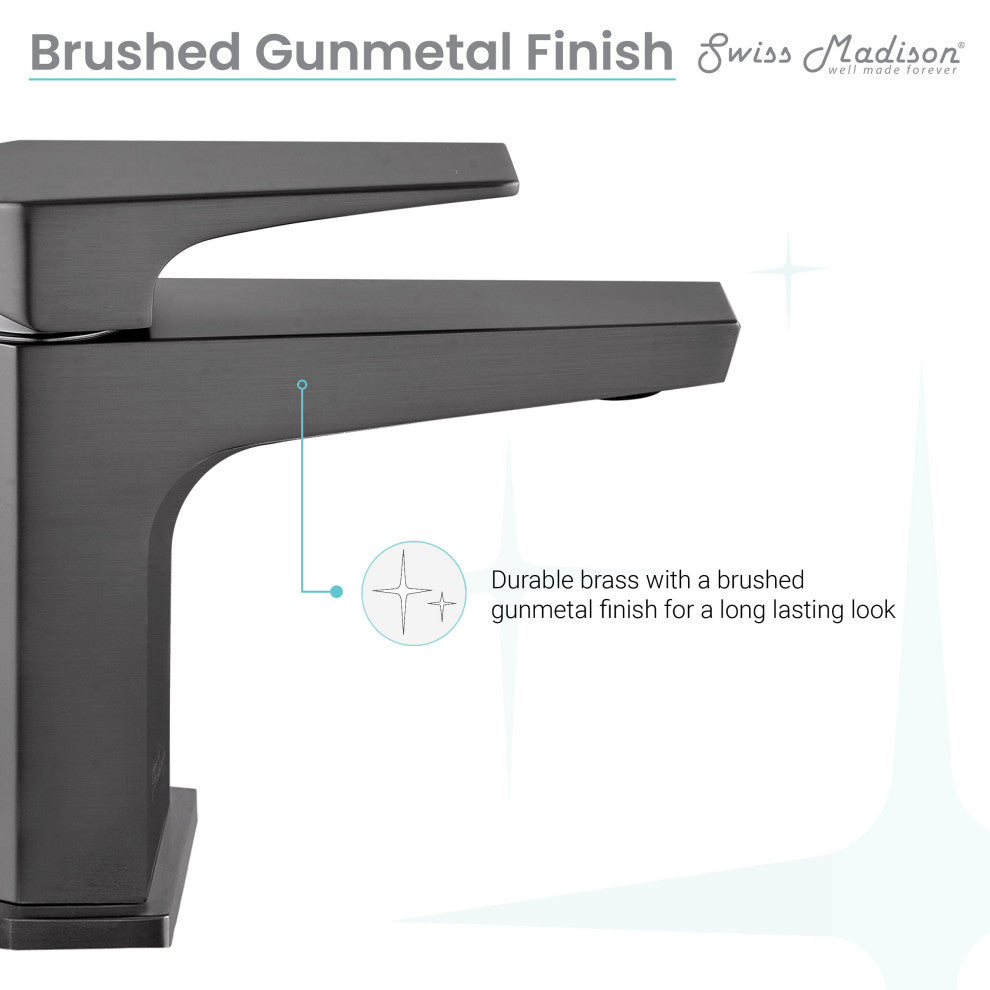 Voltaire Single Hole Single-Handle Bathroom Faucet, Gunmetal Gray