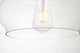 Dakota 1-Light Brass Plug-In Pendant With Clear Glass