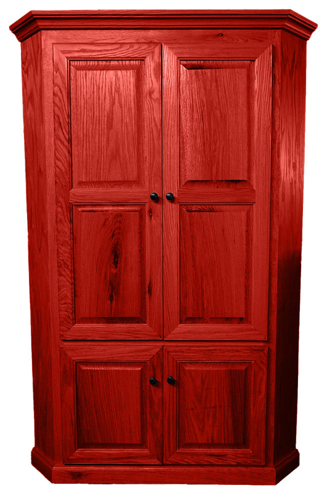 Oak Corner Kitchen Pantry, Persimmon Red Oak