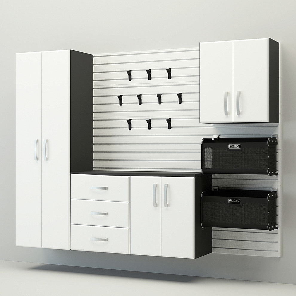 6-Piece Deluxe Cabinet Set Professional Organization System, White