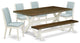 6-Piece Dinette Sets, Table, 4 Chairs With Baby Blue and Bench