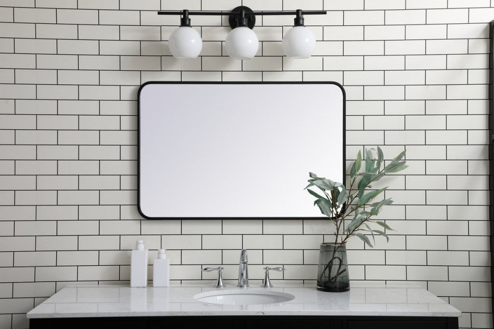 Elegant Decor Evermore Vanity Mirror Black