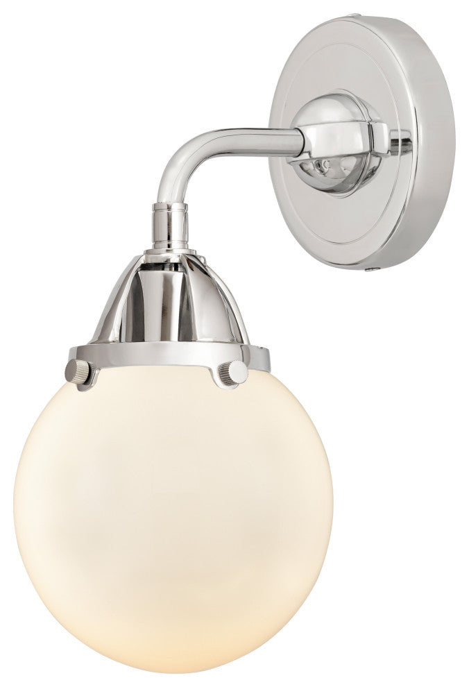 Beacon Sconce, Polished Chrome, Matte White, Matte White