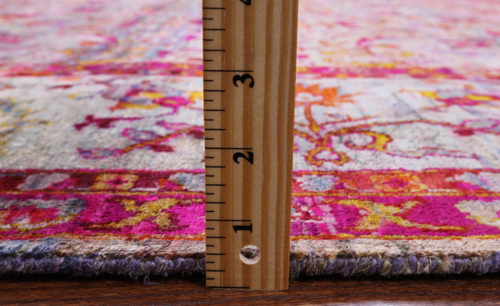 Hand-Knotted Persian Silk Rug 7' 9" X 9' 10" Q6816