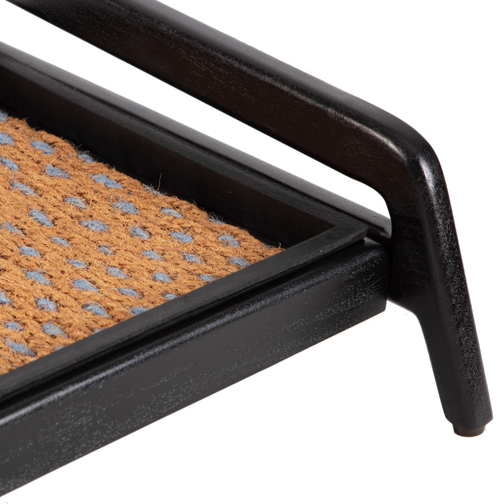 Single-Tier Black Stand With 2-Pair Rubber Boot Tray My Blue Heaven