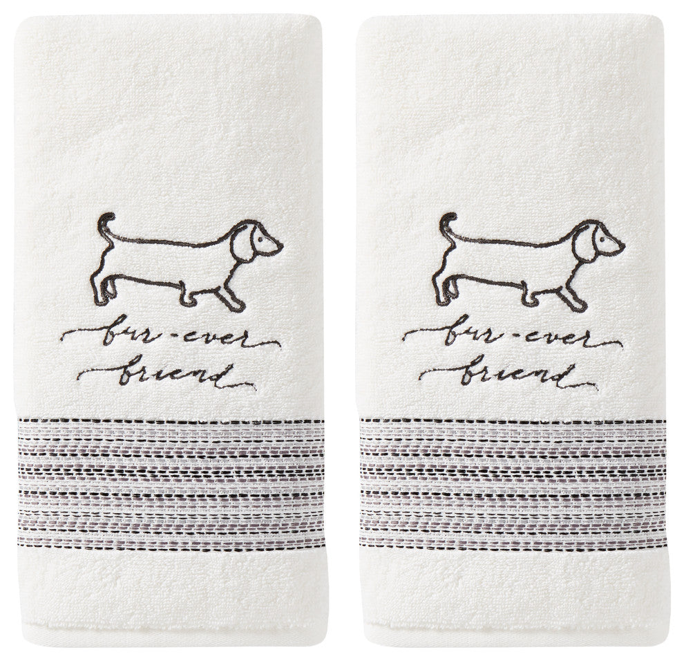 SKL Home 2-Piece Fur Ever Friends Hand Towel Set