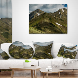 Trekking Patch in Tatra Mountains Landscape Printed Throw Pillow, 18"x18"