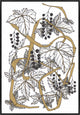 24x35 Intertwined Gold I, Framed Artwork, Black