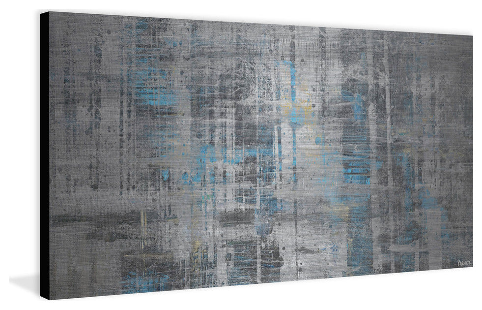 "Hints of Blue" Painting Print on Brushed Aluminum, 36"x18"