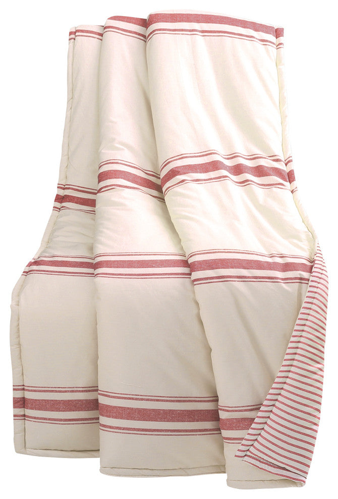 Farmhouse Stripe Throw, 50"x60", Red
