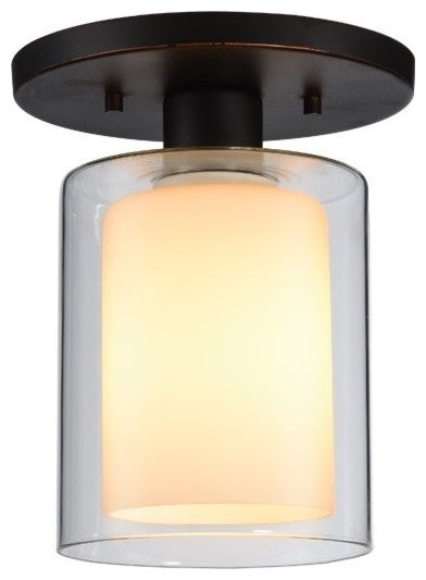 Alaina 1-Light Semi-Flush, Opal Glass