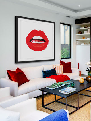 Marmont Hill, "Lips Colors Red" by Amanda Greenwood Framed Painting Print, 32x32