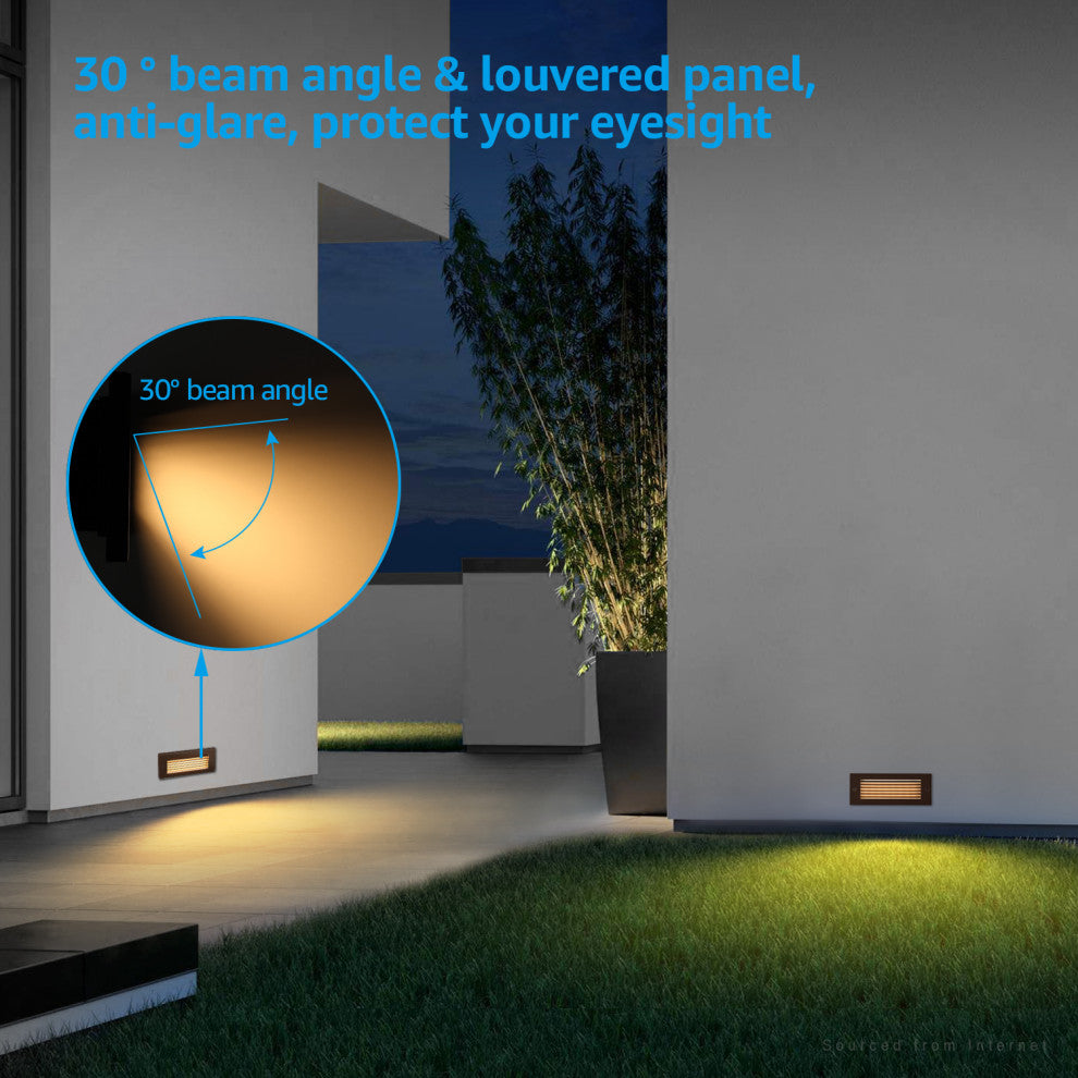 12-Pack Dimmable LED Step Lights 120-277V, 4.5W Stair Light, Oil Rubbed Bronze