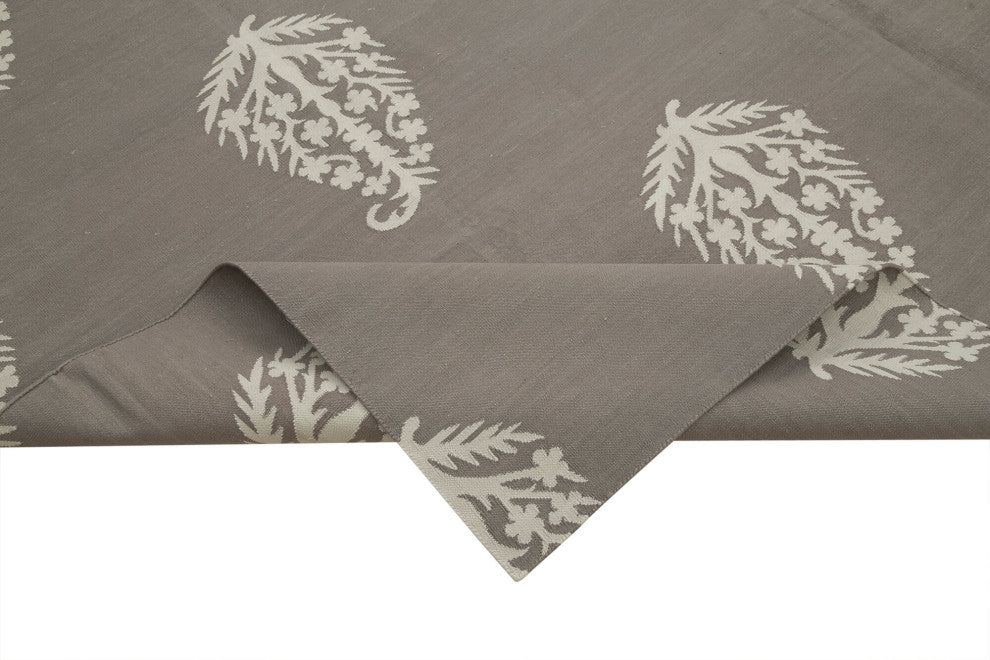 Rug N Carpet - Handmade Wool 8' 1'' x 9' 10'' Modern Design Dhurrie Kilim Rug