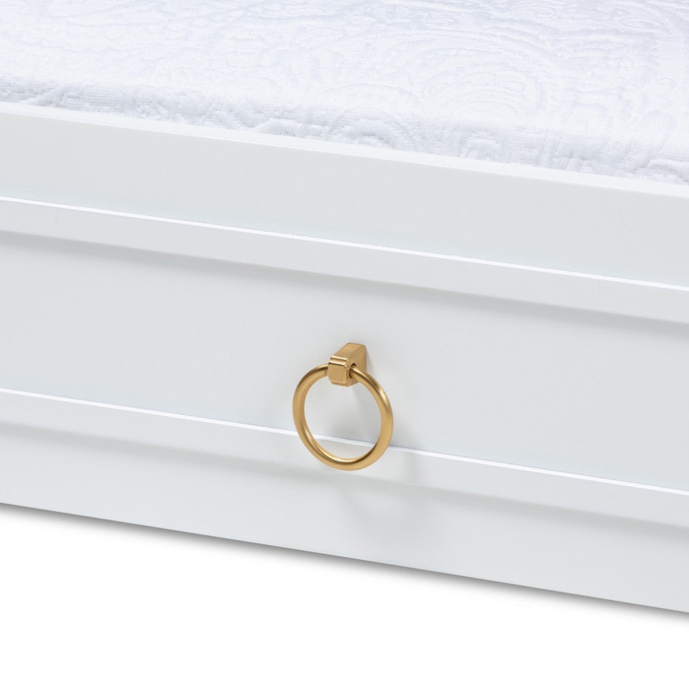 Classic White Finished Wood Twin Size Trundle