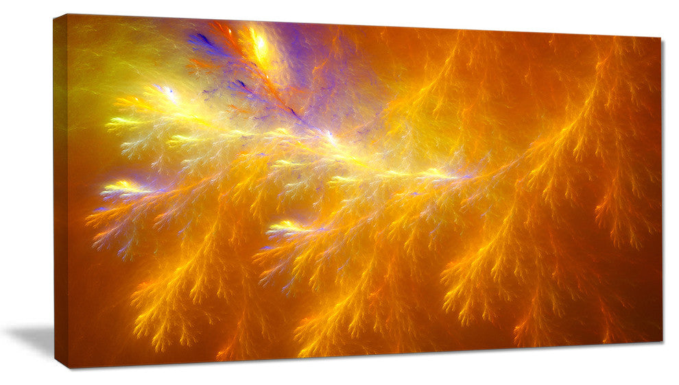 Mystic Yellow Thunder Sky, Abstract Canvas Art Print, 32x16