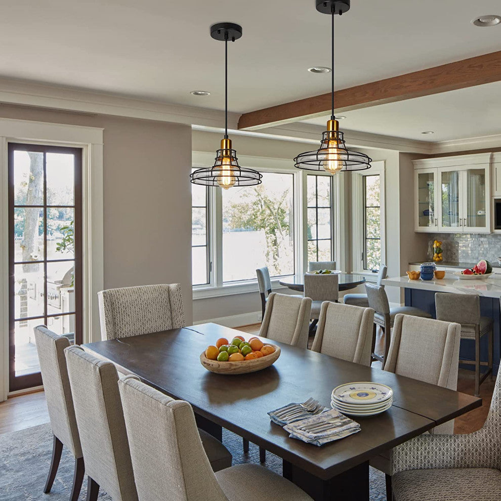 Rust Farmhouse Pendant Lighting Black Glass Pendant Lamp