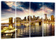 "Brooklyn Bridge and Manhattan Skyline" Wall Artwork, 4 Panels