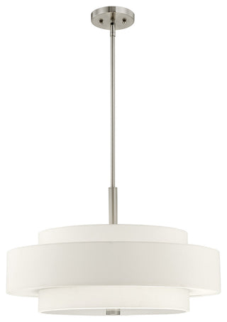 Livex Lighting 50875 Meridian 5 Light 24"W Drum Chandelier - Satin Brass