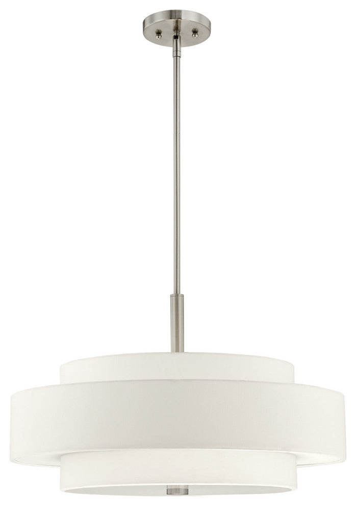 Livex Lighting 50875 Meridian 5 Light 24"W Drum Chandelier - Satin Brass