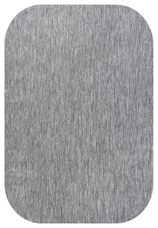 Miles Modern Minimalist Radius Corner Solid Indoor/Outdoor Shaped Area Rug