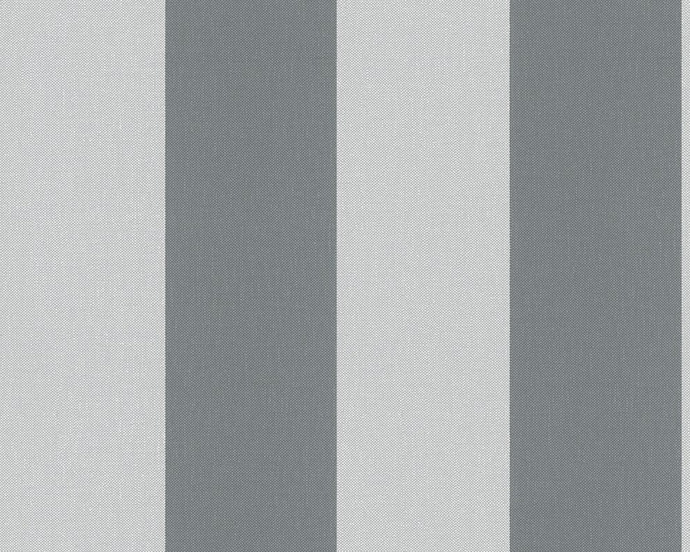 Elegance2, Modern Accent Block Stripes Baroque Gray Wallpaper Roll