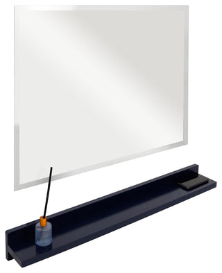 30" Blue Wireless Charging Shelf and Frameless Mirror Set