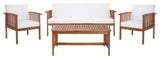 Safavieh Finnick 4Pc Outdoor Living Set, Natural / Beige