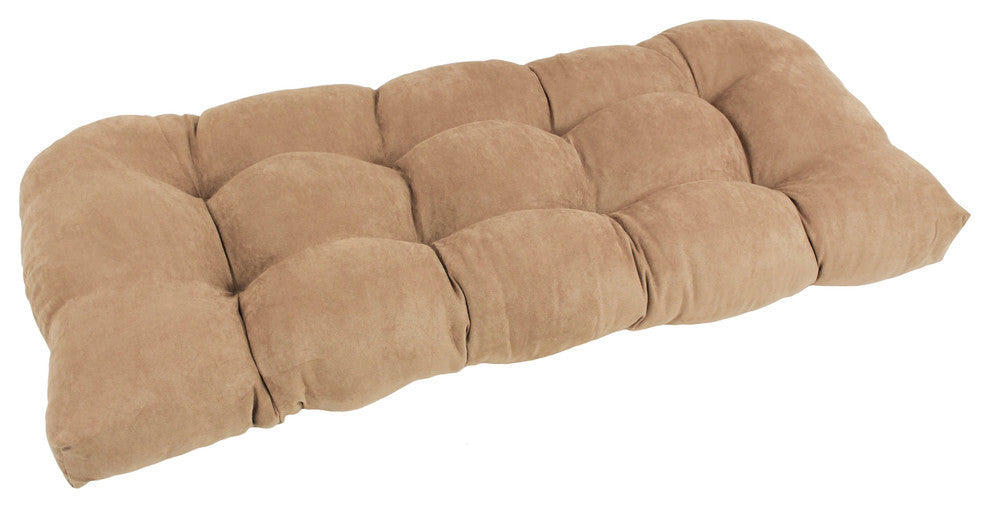 42"x19" U-Shaped Micro Suede Polyester Tufted Settee/Bench Cushion, Java