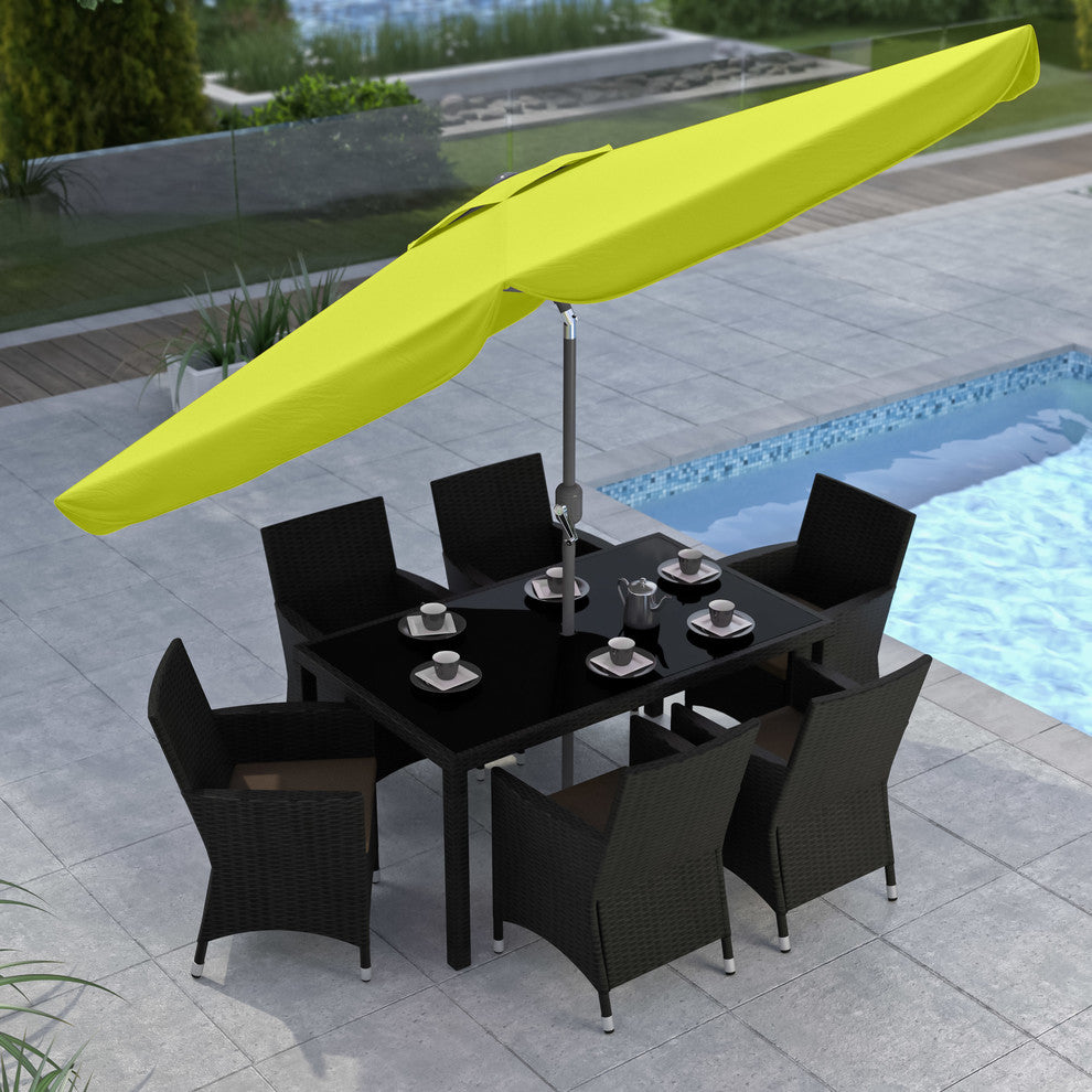 CorLiving Lime Green Round 10ft Fabric Canopy Tilting Market Patio Umbrella