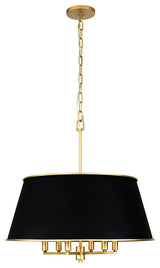 Coco 6-Lt  Pendant - Matte Black/French Gold