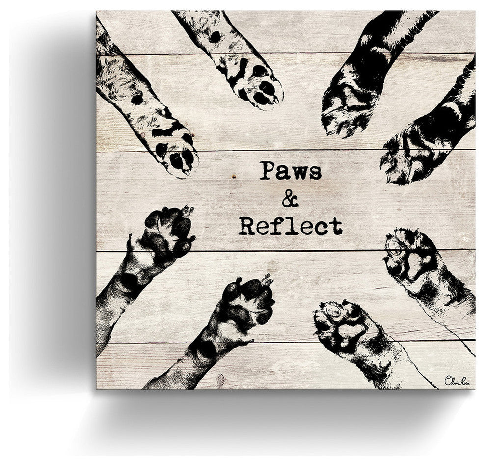 Ready2HangArt 'Paws Reflect' Wrapped Canvas Pet Wall Art, 30"x30"