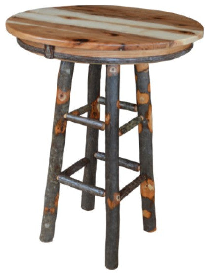 Hickory Round Bar Table, Rustic Hickory, 33" Round