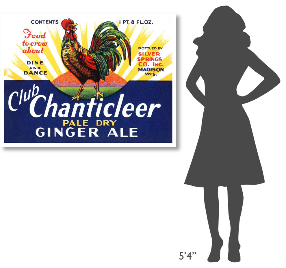 "Club Chanticleer Pale Dry Ginger Ale" Print by Vintage Booze Labels, 46"x35"