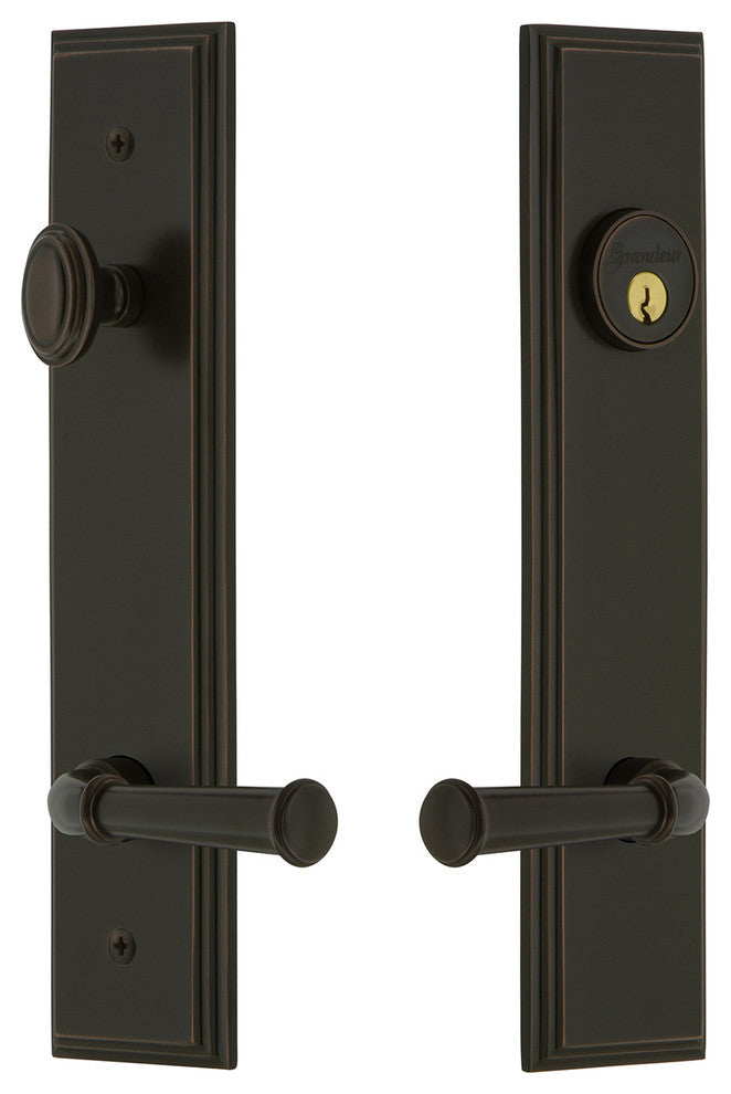 Carre' Tall Plate Complete Entry Set, Georgetown Lever, Timeless Bronze, 841371
