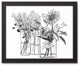 Watercolor Ink Sketch 11x14 Black Framed Canvas