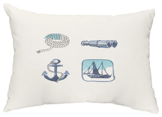 Sea Tools 14"x20" Nautical Decorative Outdoor Pillow, Ivory