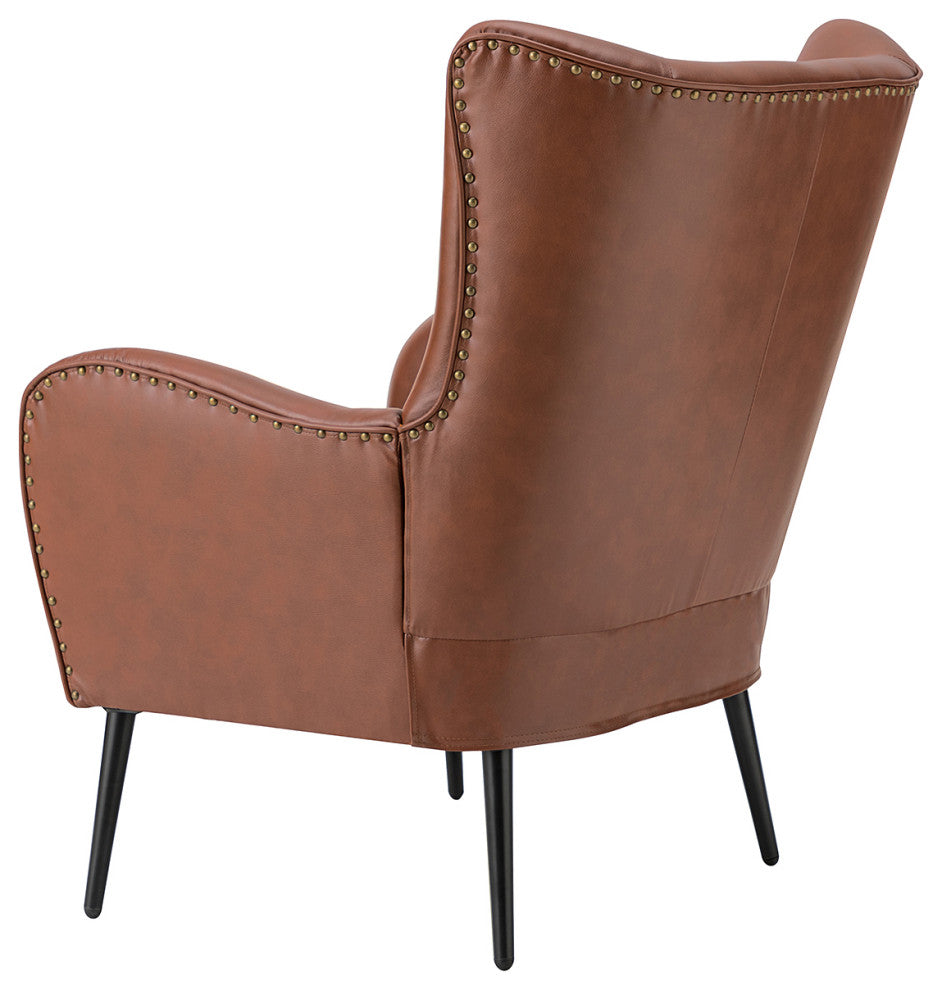 39" Comfy Living Room Armchair With Special Arms, Set of 2, Brown