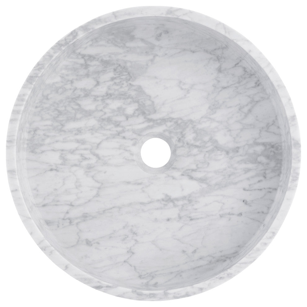 Monaco 17" Round Vessel Bathroom Sink, Marbled Gray