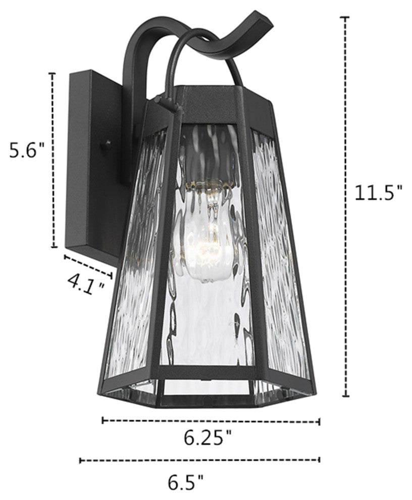 CHLOE Lighting ALEXA 1-Light Textured Black Outdoor Wall Sconce 12"